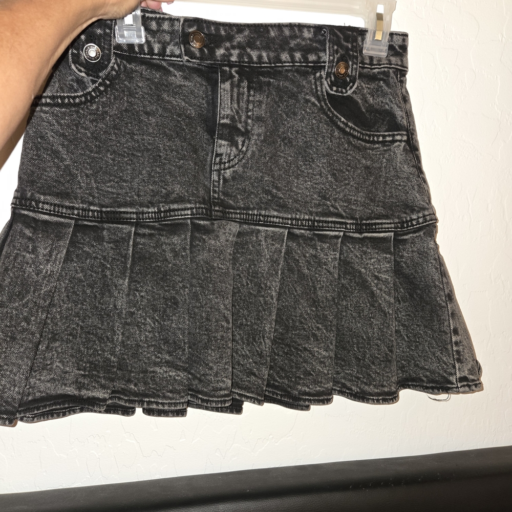 Wild Fable Gray Pleated Skater Mini Skirt